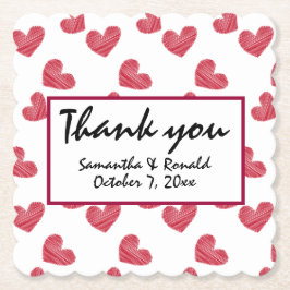 Porta-copo De Papel Sketchy Red Heart Wedding