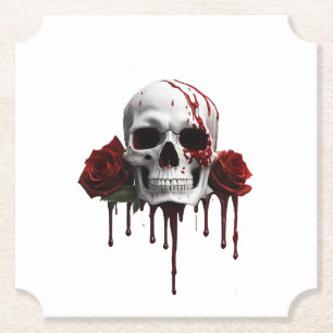 PORTA-COPO DE PAPEL SKULL & ROSAS