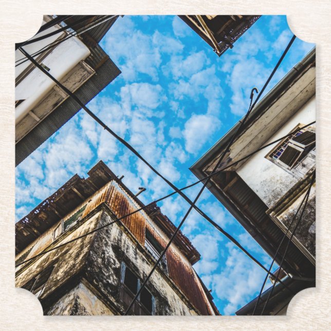 Porta-copo De Papel Sky Over Stonetown, Zanzibar (Frente)