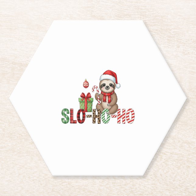 Porta-copo De Papel Slo Ho Xmas Sloth (Frente)