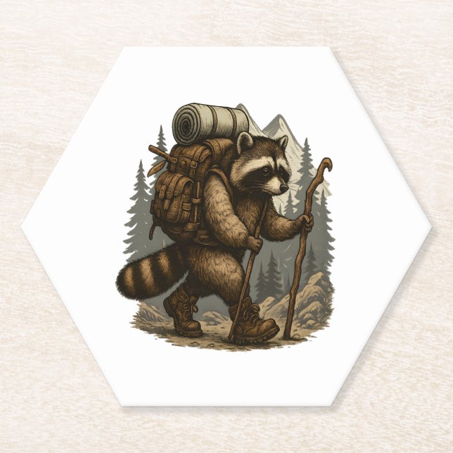 Porta-copo De Papel Sloth Camping Hiking (Frente)