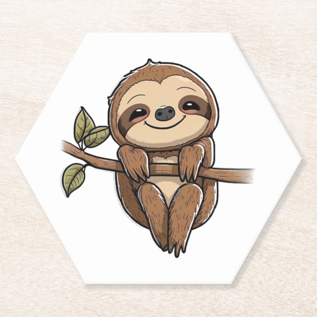 Porta-copo De Papel Sloth Cute Sloth (Frente)
