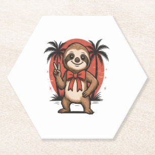 Porta-copo De Papel Sloth Summer Beach Rocking