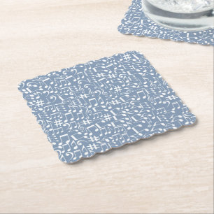 Porta-copo De Papel Smokey Blue com Notas Musicais Dançantes