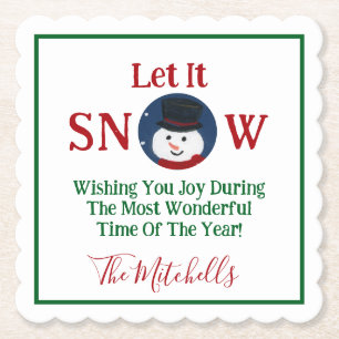 Porta-copo De Papel Snowman Maravilhoso Ano de PERSONALIZAÇÃO Nome