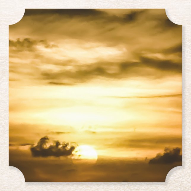 Porta-copo De Papel Sol No Oceano Pacífico (Frente)