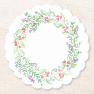 Porta-copo De Papel Solo Floral De Aquarela Pintada À Mão