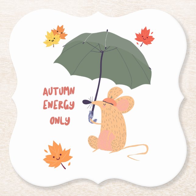 Porta-copo De Papel Somente energia do outono (Frente)