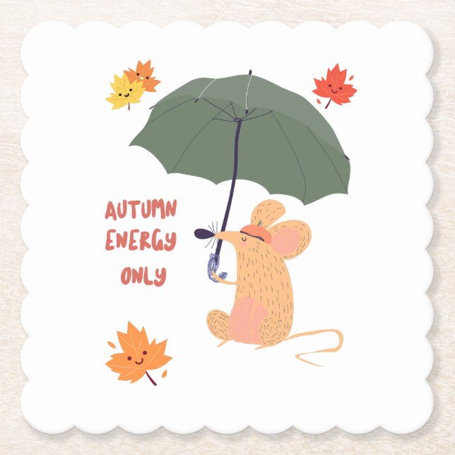 Porta-copo De Papel Somente energia do outono (Frente)