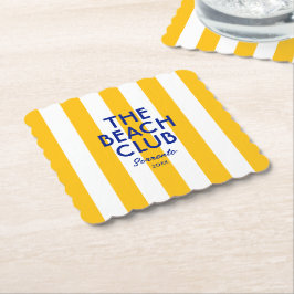 Porta-copo De Papel Sorrento Yellow Cabana Stripe do Beach Club