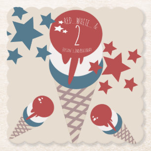 Porta-copo De Papel Sorvete Estrelas de Aniversário de 4 de Julho 2º A