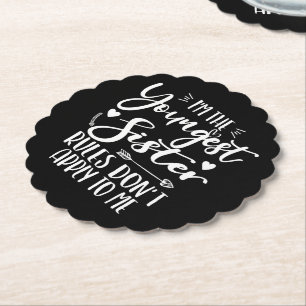 Porta-copo De Papel Sou a Irmã Mais Nova Sarcasm, mais bonita irmã