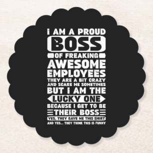 Porta-copo De Papel Sou um Chefe Orgulhoso de Empregados Admiráveis.