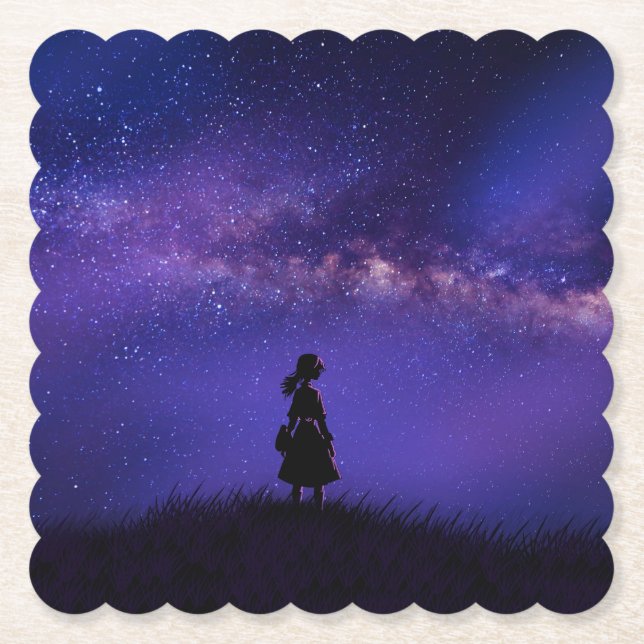 Porta-copo De Papel Sozinha e Starry Night (Frente)