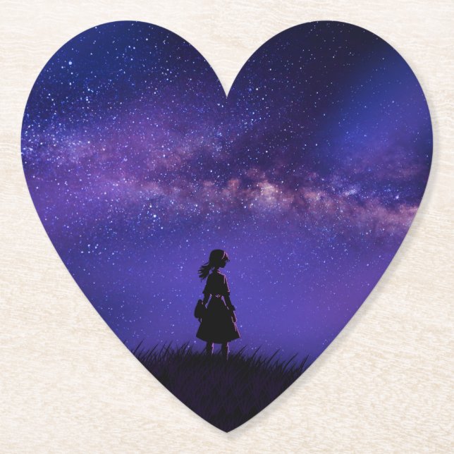 Porta-copo De Papel Sozinha e Starry Night (Frente)