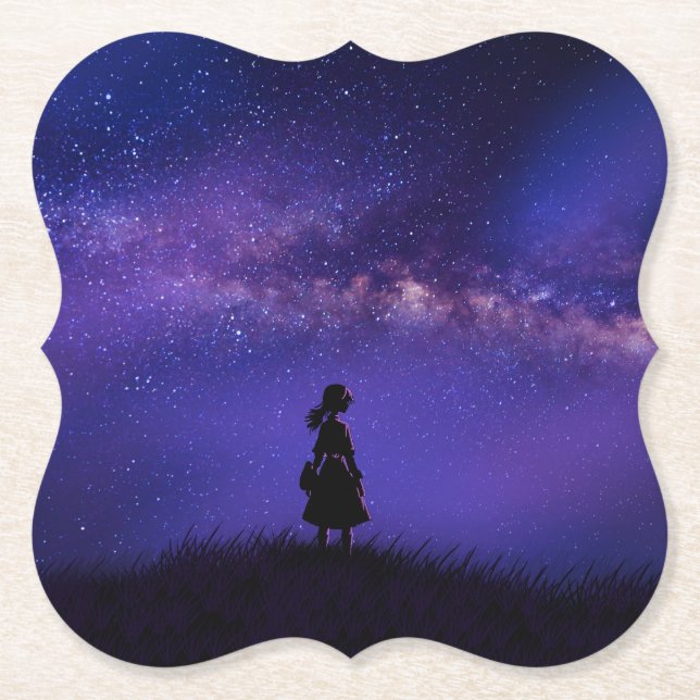 Porta-copo De Papel Sozinha e Starry Night (Frente)