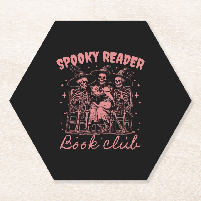 Porta-copo De Papel Spooky Reader Book Club D Red (Frente)