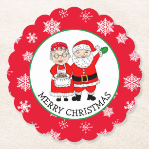 Porta-copo De Papel Sr. e Sra. Claus, Natal Personalizado