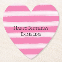 Porta-copo De Papel Stripes Brancas Girly Rosa