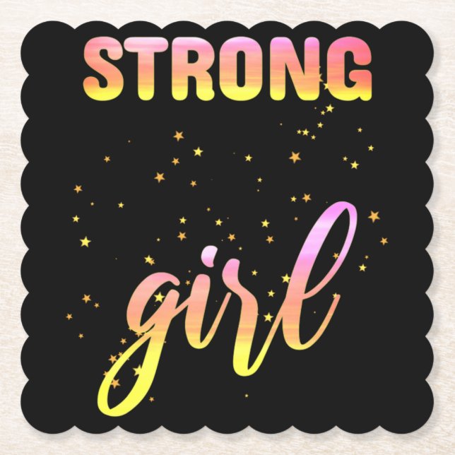 Porta-copo De Papel Strong Girl Pastel Star (Frente)