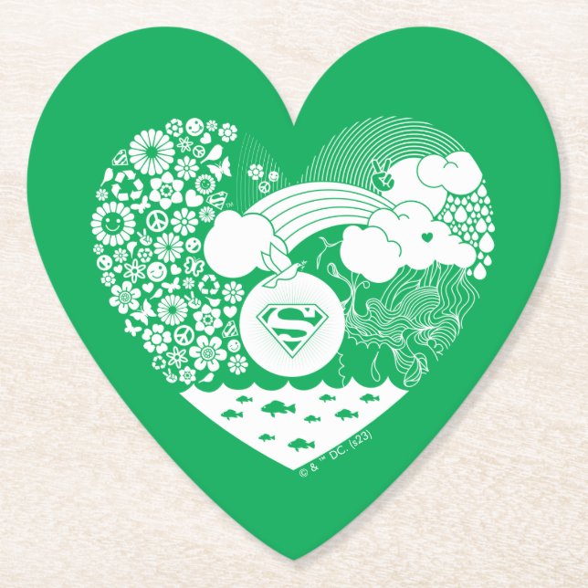 Porta-copo De Papel Supergirl Floral Peace Hearic (Frente)