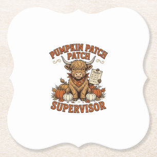 Porta-copo De Papel Supervisor do Pomar de Abóbora Camisa Vintage Vaca