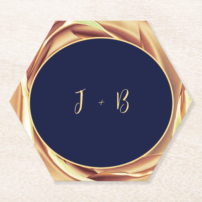 Porta-copo De Papel Suporte de Papel com Estampa de Rosa Metálica Dour (Frente)