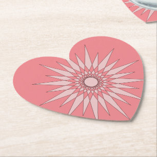 Porta-copo De Papel Suporte para copos - Padrão Starburst em Rosa