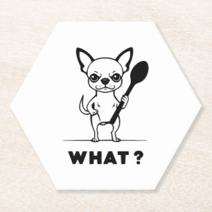 Porta-copo De Papel Surpresa de Colher Chihuahua Arte de Cachorro Engr