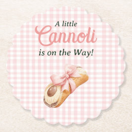 Porta-copo De Papel Sweet Cannoli Pink Bow Girl Italian Baby Shower