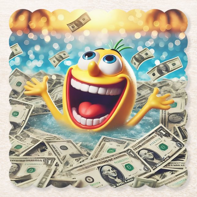 Porta-copo De Papel swimming in money (Frente)