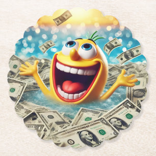 Porta-copo De Papel swimming in money