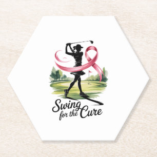 Porta-copo De Papel Swing para o Cancer do Cure Golf Breast