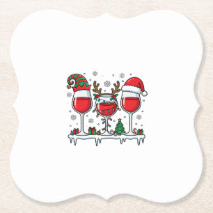 Porta-copo De Papel Taças de Vinho Tinto de Natal Vetor de Férias