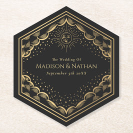 Porta-copo De Papel Tarot Sun e Moon Weding Paper Porta copos