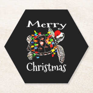 Porta-copo De Papel Tartaruga do Mar Luzes de Natal Engraçadas Feliz S