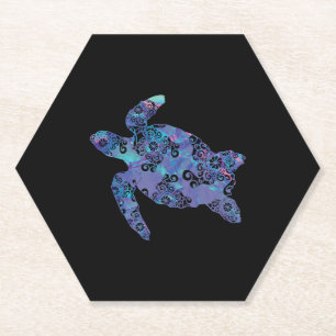 Porta-copo De Papel Tartaruga do Mar Mandala - Arte Leve Magnética