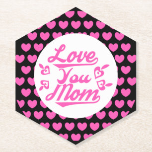 Porta-copo De Papel Te Amo Mãe Dia de as mães-11096