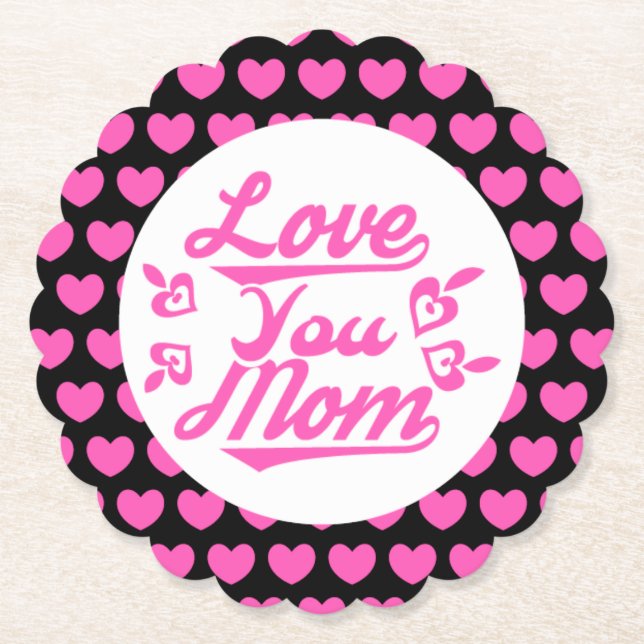 Porta-copo De Papel Te Amo Mãe Dia de as mães-11096 (Frente)