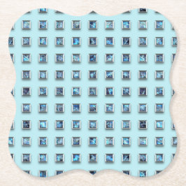 Porta-copo De Papel Teal Blue e Gem Ouro Moderno