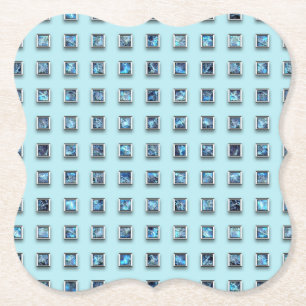 Porta-copo De Papel Teal Blue e Gem Ouro Moderno