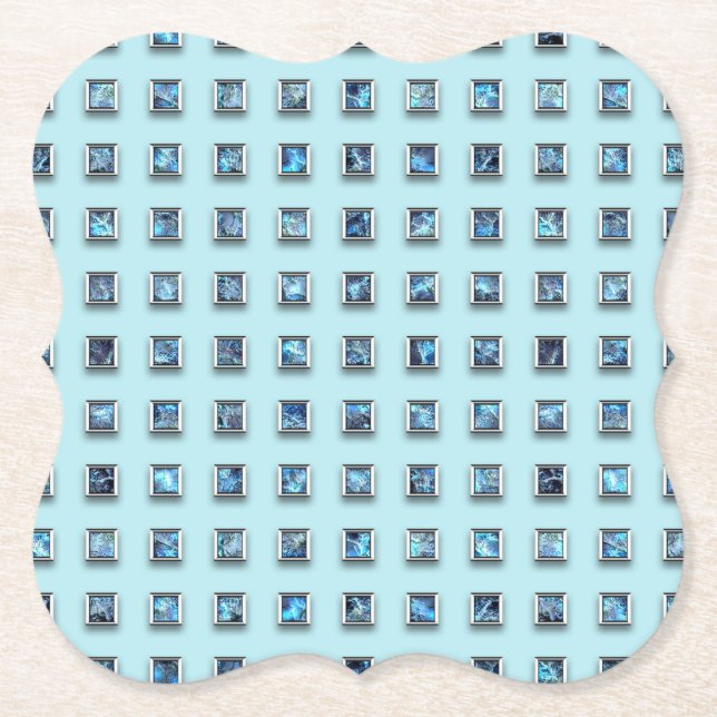 Porta-copo De Papel Teal Blue e Gem Ouro Moderno (Frente)