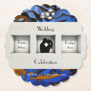 Porta-copo De Papel Tema Azul Real Contemporâneo Moderno Abstrato