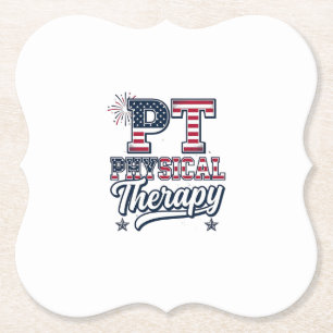 Porta-copo De Papel Terapia Física Patriótica Camisa Vintage PT Design