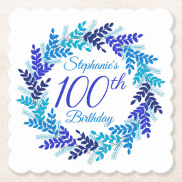 Porta-copo De Papel Terra Azul Elegante 100º Aniversário