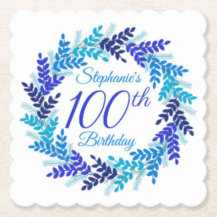 Porta-copo De Papel Terra Azul Elegante 100º Aniversário