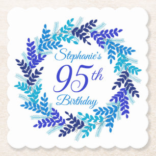 Porta-copo De Papel Terra Azul Elegante 95.º Aniversário