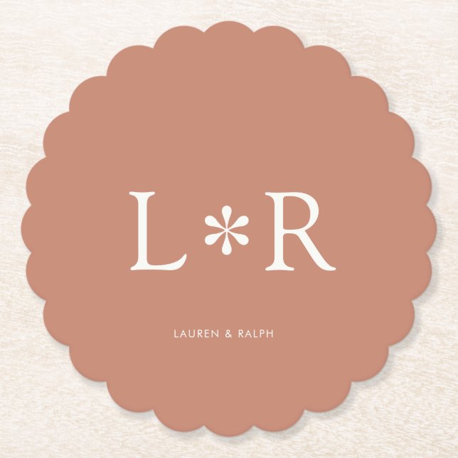 Porta-copo De Papel Terracotta | Casal Chic Simples (Frente)