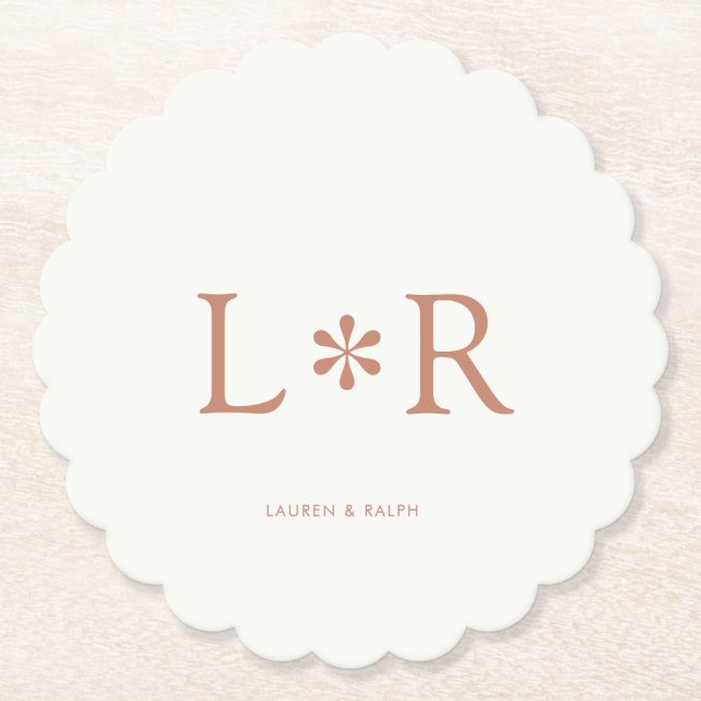 Porta-copo De Papel Terracotta | Casal Chic Simples (Frente)