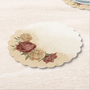 Porta-copo De Papel terracotta terra-tona verde floral